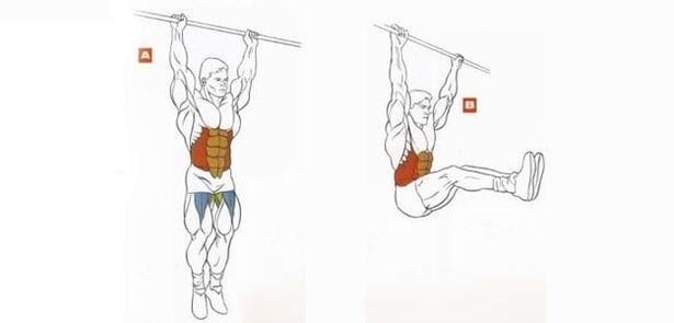 The hanging leg is raised
